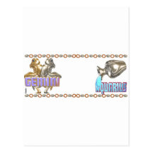 Gemini Aquarius zodiac Postcards