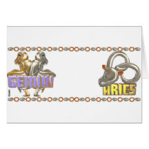 Gemini Aries zodiac Greeting Cards