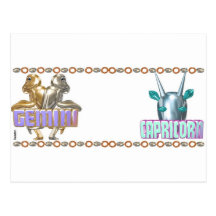 Gemini Capricorn zodiac by Valxart Post Card