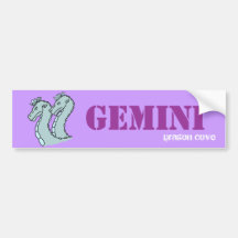 Gemini Dragon Bumper Sticker