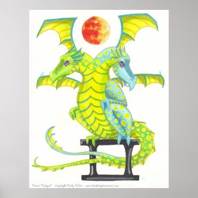 Gemini Dragon zodiac sign astrology fantasy art Posters by darklingemily
