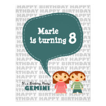 Gemini Kids Party Invitation