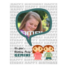 Gemini Kids Party Invitation with photo