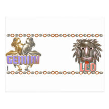 Gemini Leo astrology mugmates cups Postcards