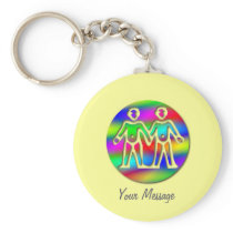 Gemini Rainbow Colour Twins Key Chain