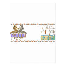 Gemini Sagittarius zodiac Post Card