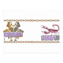 Gemini Scorpio zodiac Post Card