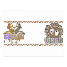 Gemini Virgo zodiac Postcards