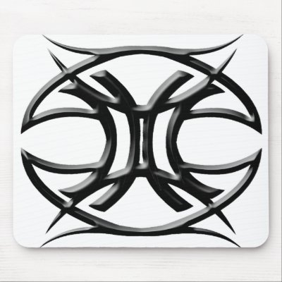 Gemini White Mousepad by bsinical
