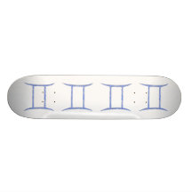 Gemini. Zodiac Astrological Sign. Blue. Skate Boards