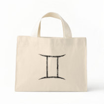 Gemini. Zodiac Astrology Sign. Black. Bags