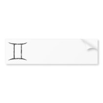 Gemini. Zodiac Astrology Sign. Black. Bumper Stickers