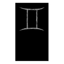 Gemini. Zodiac Astrology Sign. Black. Business Card Template