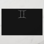 Gemini. Zodiac Astrology Sign. Black. Full Color Flyer