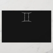 Gemini. Zodiac Astrology Sign. Black. Full Color Flyer