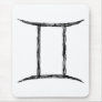Gemini. Zodiac Astrology Sign. Black. Mouse Pads