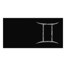 Gemini. Zodiac Astrology Sign. Black. Photo Greeting Card