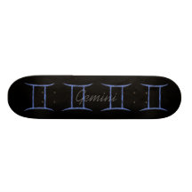 Gemini. Zodiac Astrology Sign. Custom Skate Board