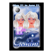 Gemini Zodiac birthday card
