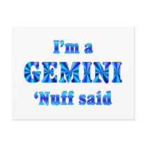 Gemini Zodiac Sign Post Card