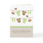 Gender Neutral Clothesline Baby Shower Invitation  cards