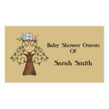 Gender Neutral Lovebirds & Ladybugs Baby Shower Business Cards