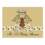 Gender Neutral Lovebirds & Ladybugs Baby Shower Postcard