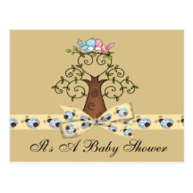 Gender Neutral Lovebirds & Ladybugs Baby Shower Postcard