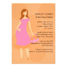 Gender Neutral Mod Mom Baby Girl Shower Custom Invitations