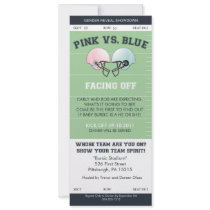 Gender Reveal Football Ticket Baby Shower Invitati Invitation