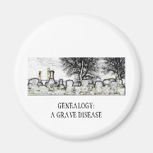 GENEALOGY:  A GRAVE DISEASE REFRIGERATOR MAGNETS