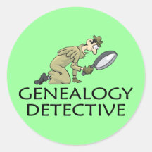 Genealogy Detective Round Stickers