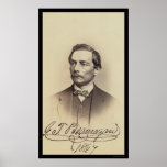 General Beauregard Signed Card 1867 Print