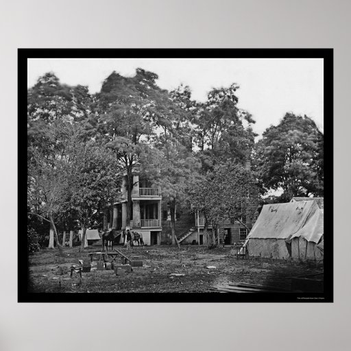 General Beauregard's Court House Headquarters 1862 Poster