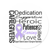 General Cancer Caregivers Collage Round Sticker