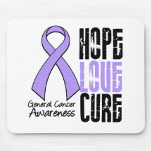 General Cancer Hope Love Cure Ribbon Mouse Mats