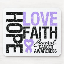 General Cancer Hope Love Faith Mouse Pads