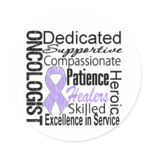General Cancer Oncologist Collage Round Sticker