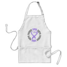 General Cancer Peace Love Cure Ribbon Apron