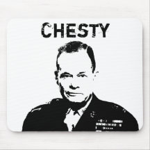 General Lewis Puller -- "Chesty" Black and White Mouse Pad