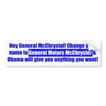 General Motors McChrysler Bumper Sticker