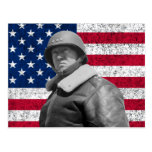 General Patton and The American Flag Postcard