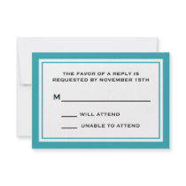 General RSVP Cards (Aqua / White)