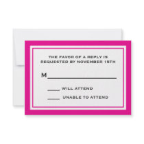 General RSVP Cards (Magenta Pink / White)