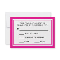 General RSVP Cards (Magenta Pink / White)