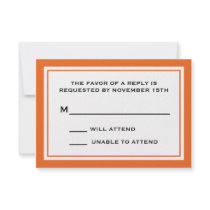 General RSVP Cards (Orange / White)