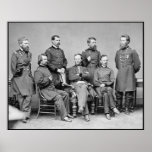 General Sherman and His Staff -- Border Poster