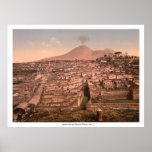 General view and Vesuvius, Pompeii, Italy Print