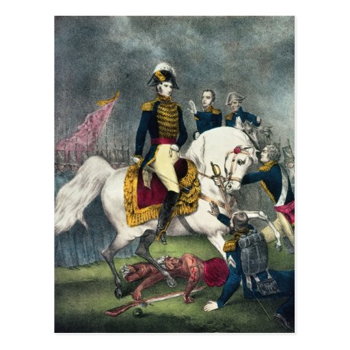 General William H. Harrison  at the Battle Postcards