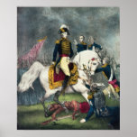 General William H. Harrison  at the Battle Print